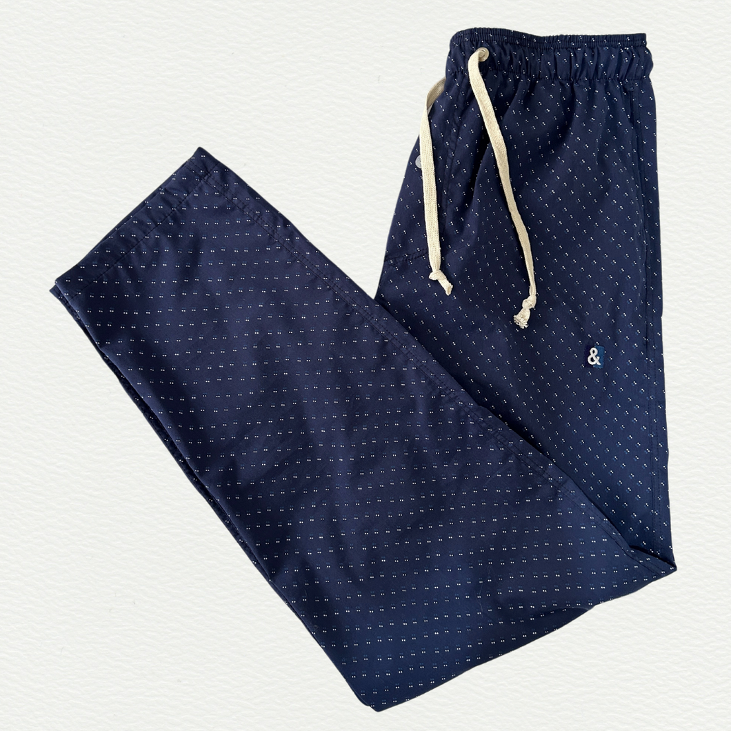 Pantalón de pijama azul de puntos